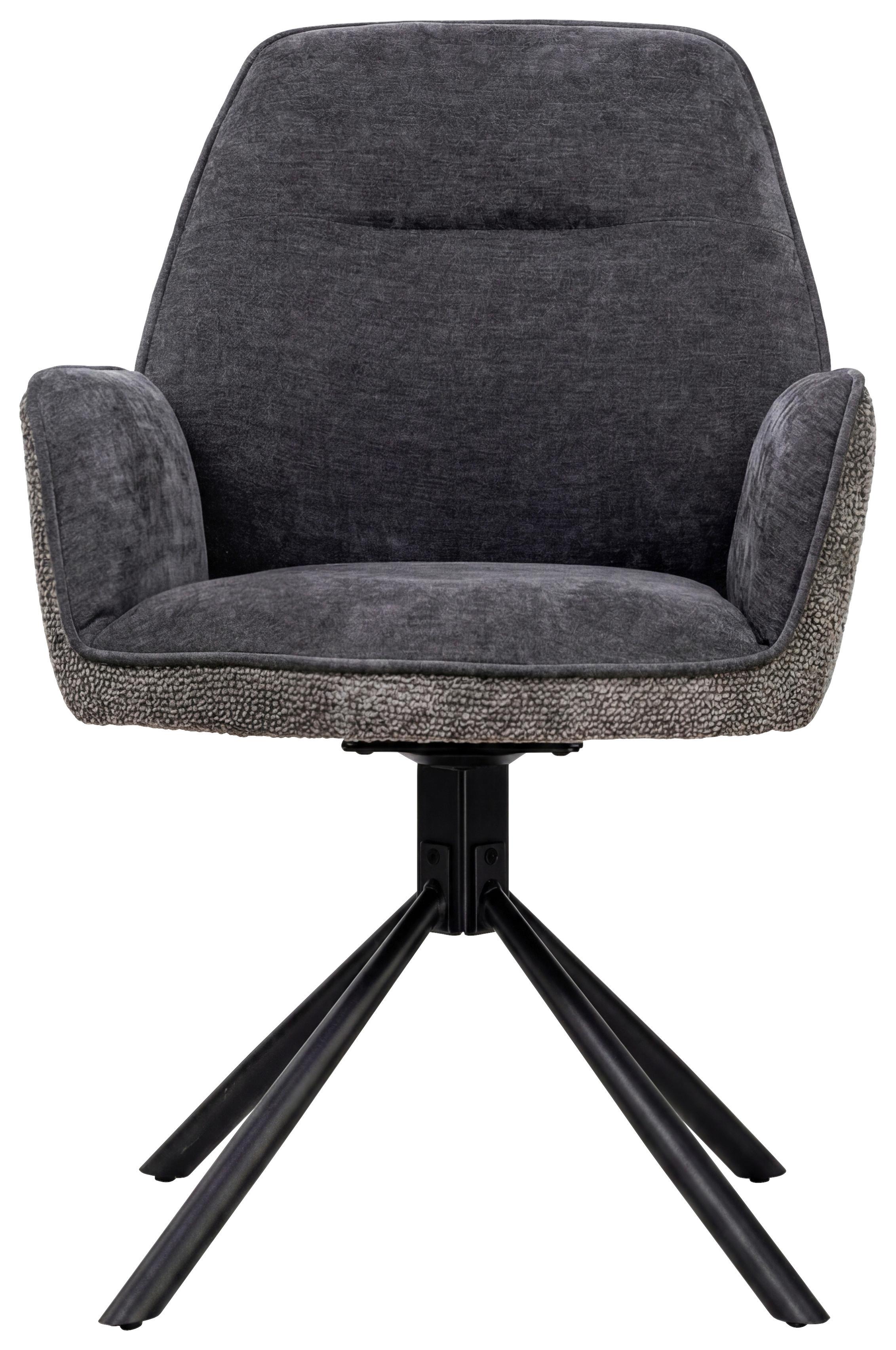 STOL MED ARMSTÖD QUEENS - svart/antracit, Design, metall/textil (60/89/64cm) - Mömax