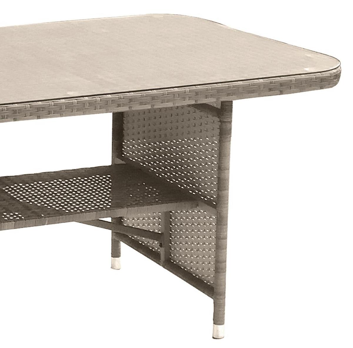 Loungegarnitur 4-tlg. Wien Kunststoffgeflecht mit Kissen - Beige/Grau, MODERN, Kunststoff/Textil (140/68/80cm) - Gardenson