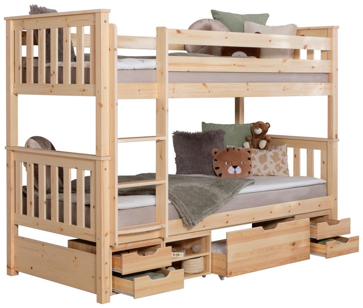 Etagenbett Holz Sammy ca. 90x200 cm - Naturfarben, MODERN, Holz (90/200cm) - MID.YOU