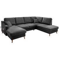 Wohnlandschaft Valentina Anthrazit Struktur - Anthrazit/Naturfarben, KONVENTIONELL, Holz/Textil (150/301/200cm) - P & B