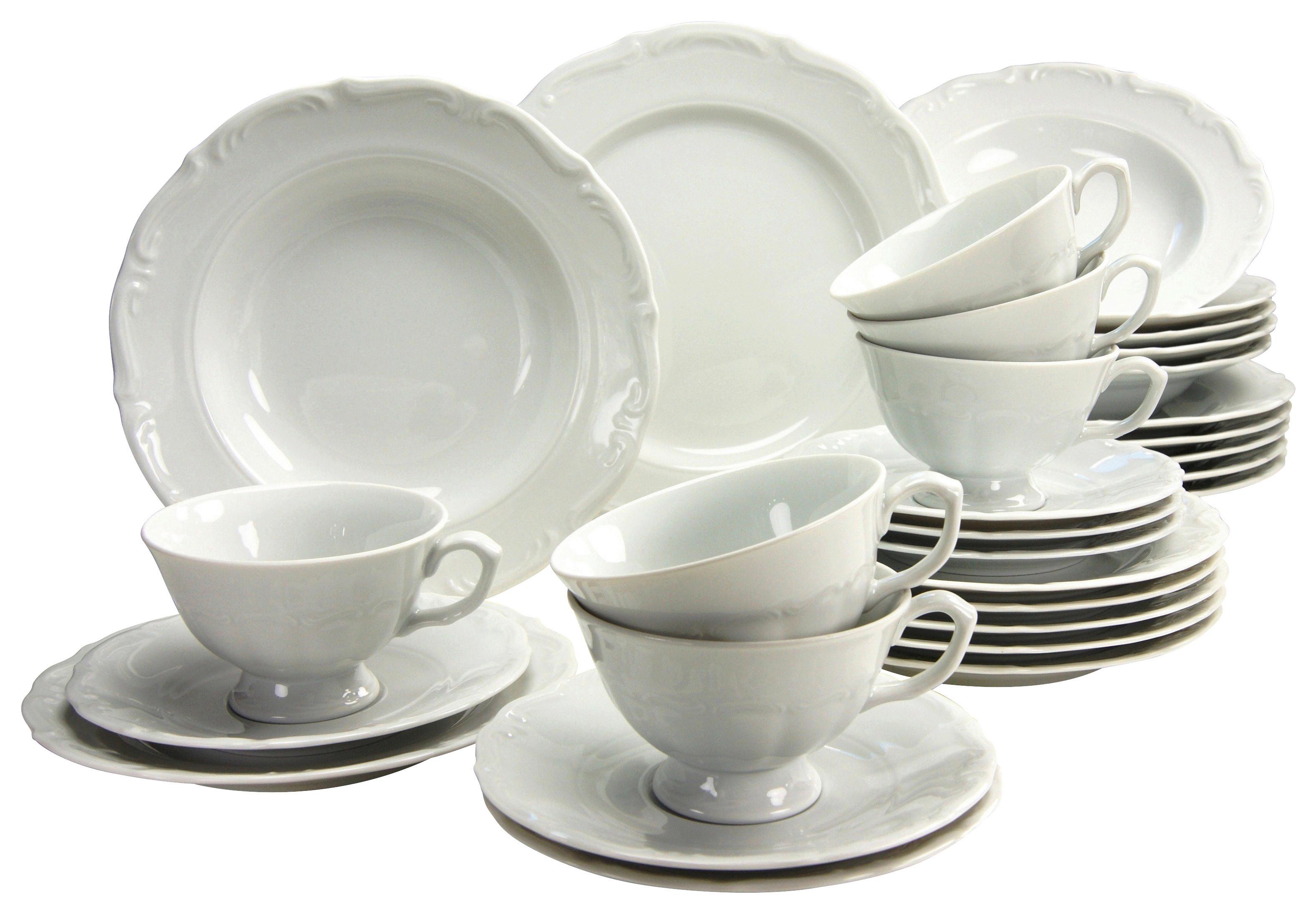 Kombinirani Servis Maria Theresia, 30-Delni - bela, Basics, keramika - Creatable