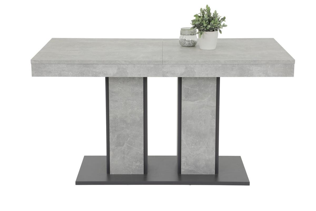 TISCHGRUPPE ROSE G - Anthrazit/Grau, MODERN, Holzwerkstoff/Textil (140 - 180/76/80cm) - MID.YOU