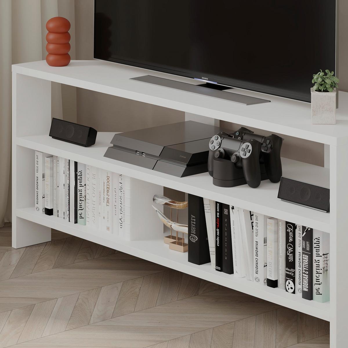 Nizka Omarica Thales - bela, Design, leseni material (114/45/36cm) - Livetastic