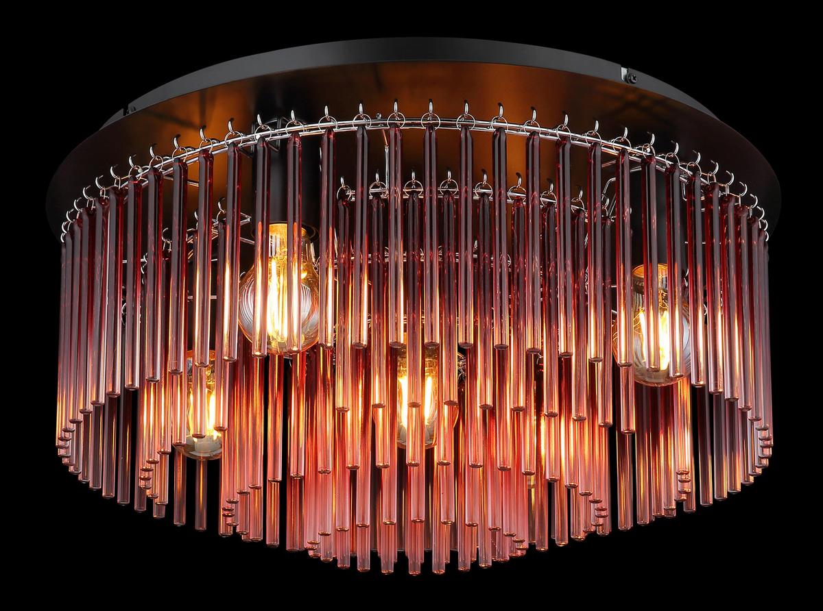 DECKENLEUCHTE 15698D1BR GORLEY - Klar/Chromfarben, Basics, Glas/Metall (50/25cm) - Globo