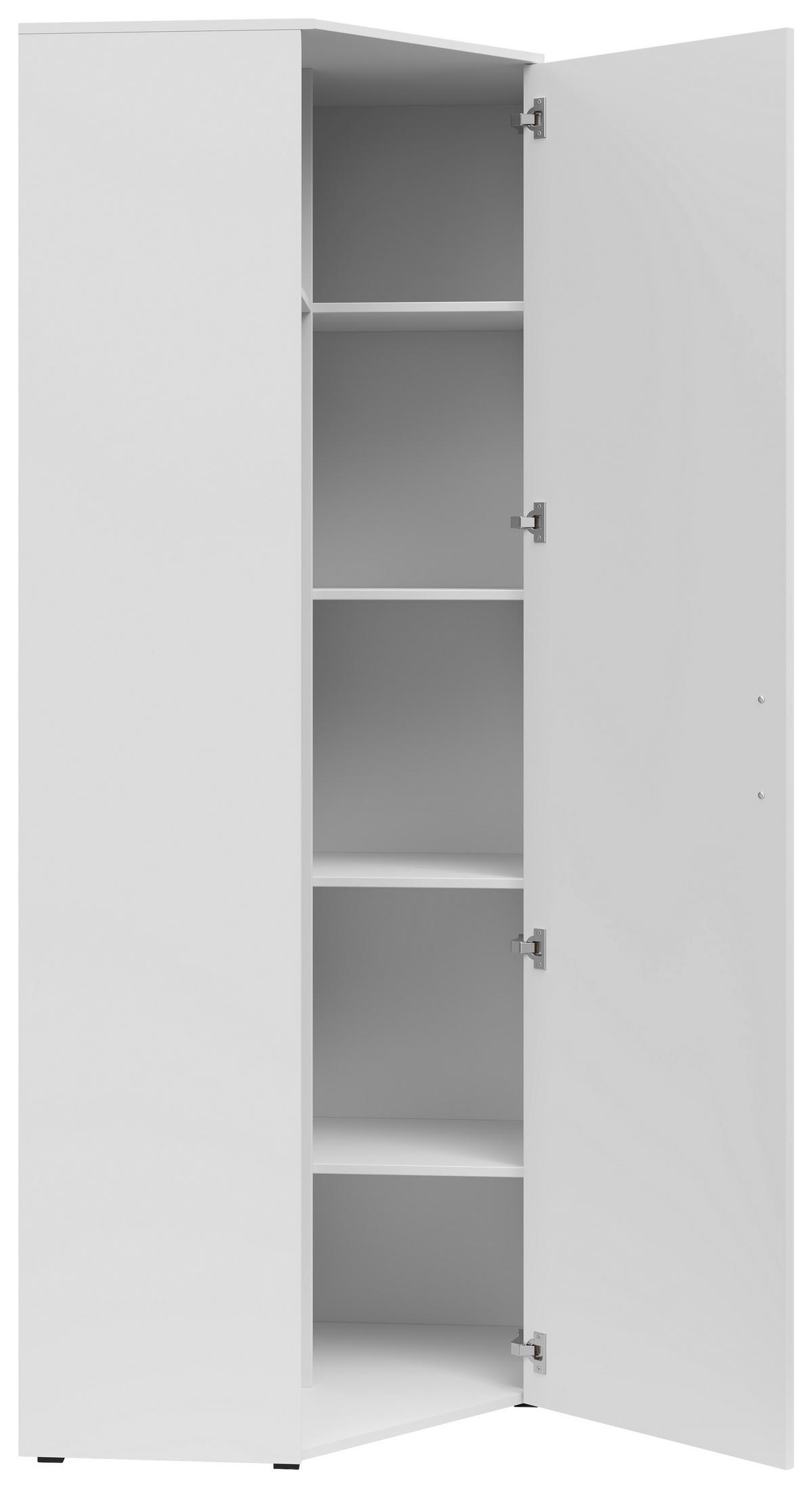 Eckschrank Multistauraum Weiss - noir/blanc, Modern, matière synthétique/matériau de bois (71,5/195/71,5cm)