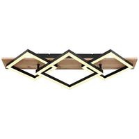 Led Mennyezeti Lámpa 67294d2 - sötétbarna/fekete, Natur, műanyag/faalapú anyag (61/31/8,5cm) - Globo