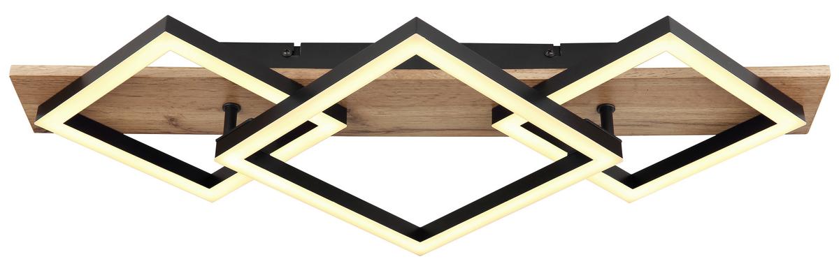 Led Mennyezeti Lámpa 67294d2 - sötétbarna/fekete, Natur, műanyag/faalapú anyag (61/31/8,5cm) - Globo