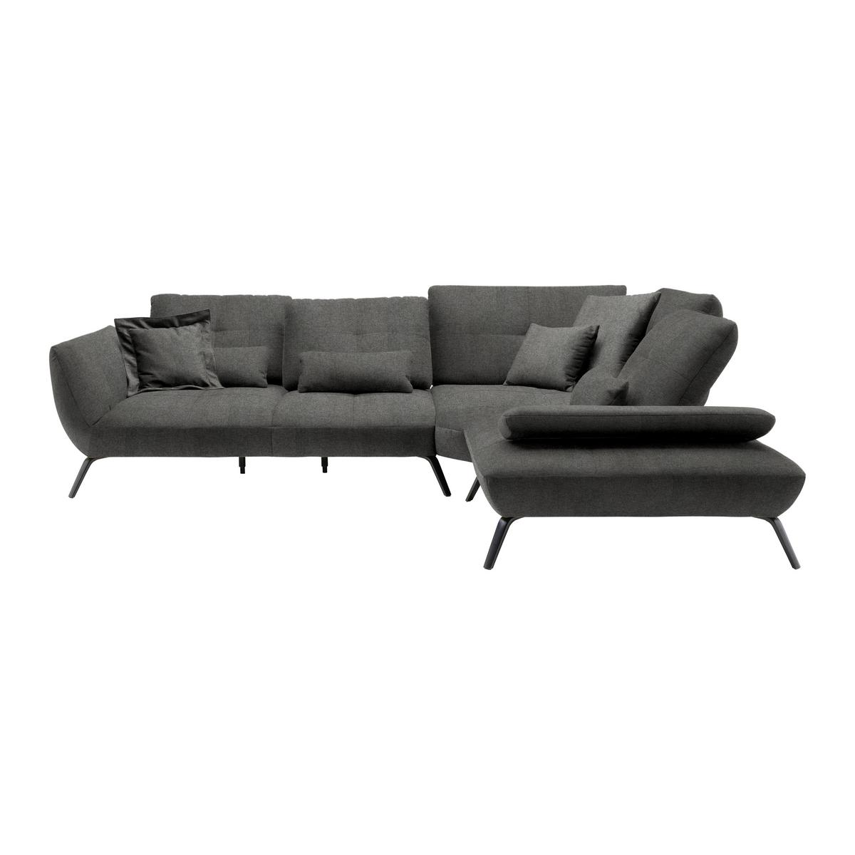 Wohnlandschaft Trendy Anthrazit - Anthrazit/Schwarz, MODERN, Holzwerkstoff/Textil (310/93/250cm) - Premium Living