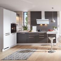 Eckküche Metal / Softlack - Weiß/Grau, MODERN, Holzwerkstoff (335/200cm) - Nolte Küchen