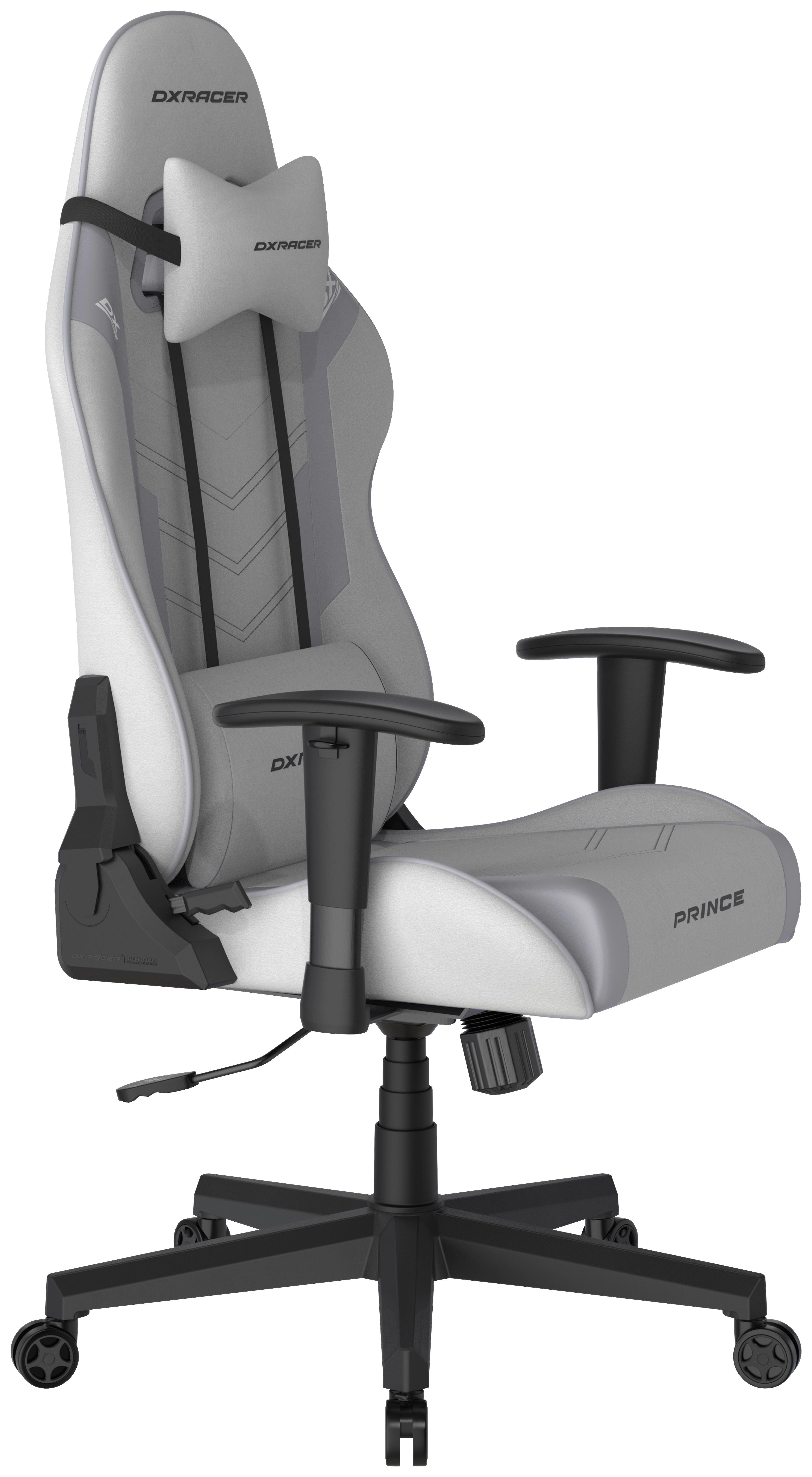GAMINGSTOL PRINCE - vit/grå, Modern, textil/plast (67/126/67cm) - Dxracer