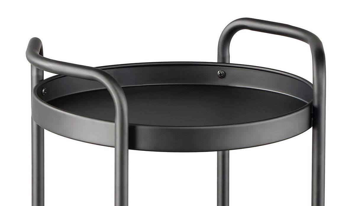 Servierwagen Justus Schwarz - Schwarz, MODERN, Kunststoff/Metall (39,5/72,5/35,5cm) - Mömax