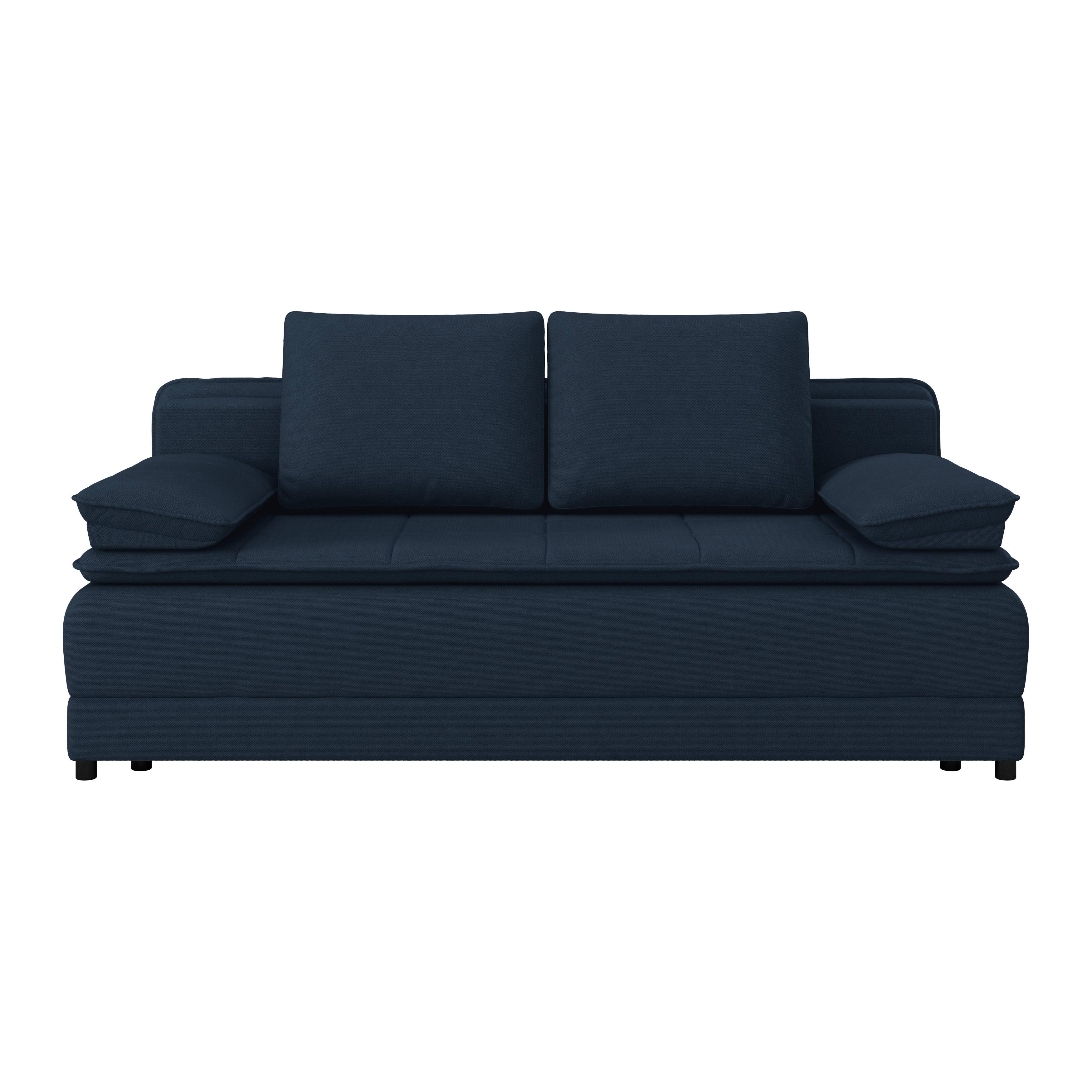 Trosjed Na Razvlačenje Alice - tamno plava/crna, Moderno, tekstil/plastika (202/73-92/105cm) - Modern Living