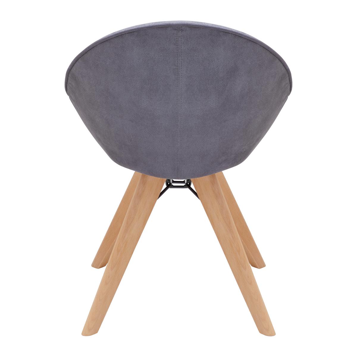 Stuhl Valera Dunkelgrau Mikrofaser Drehbar Gepolstert - Dunkelgrau/Buchefarben, MODERN, Holz/Textil (59/79/58,5cm) - Bessagi Home