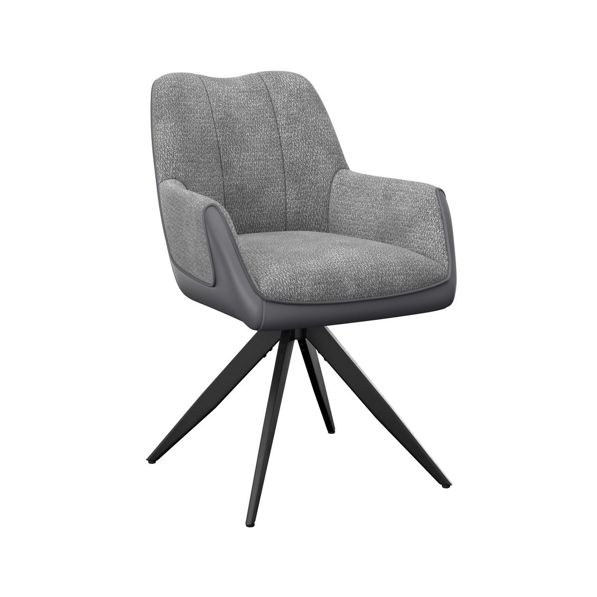 Naslanjač Caro, Siva - siva/črna, Trend, kovina/tekstil (66/87/62cm)