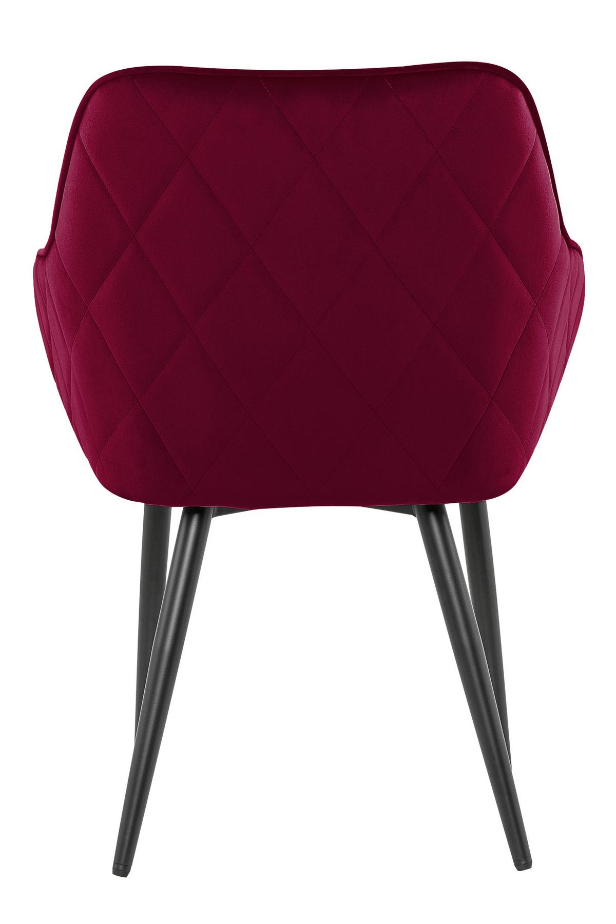 Naslanjač Samt, Rdeča - rdeča/črna, Moderno, kovina/tekstil (61/85/60cm) - Livetastic