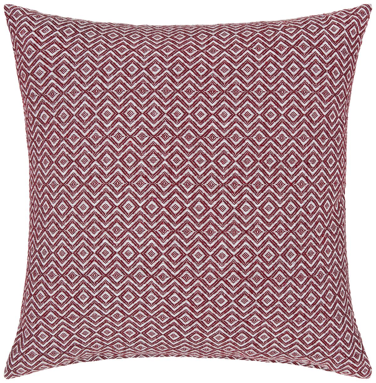 Zierkissen Dobby Raute in Rot/Weiß ca. 45x45cm - Rot/Weiß (45/45cm) - Premium Living