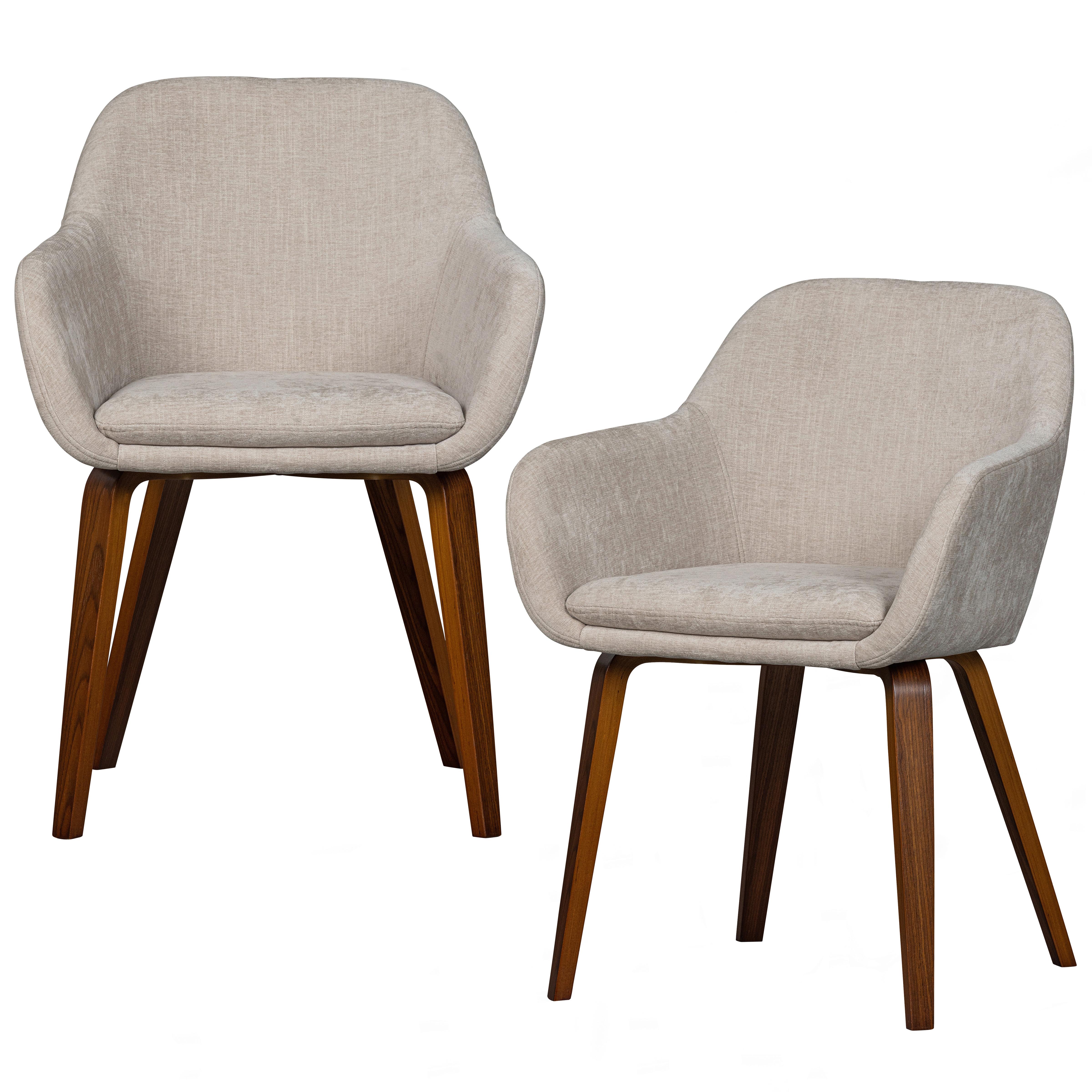 Armlehnstuhl-Set Base Sandfarben B: 58cm - Sandfarben/Braun, MODERN, Textil/Metall (58/80/58cm) - Livetastic