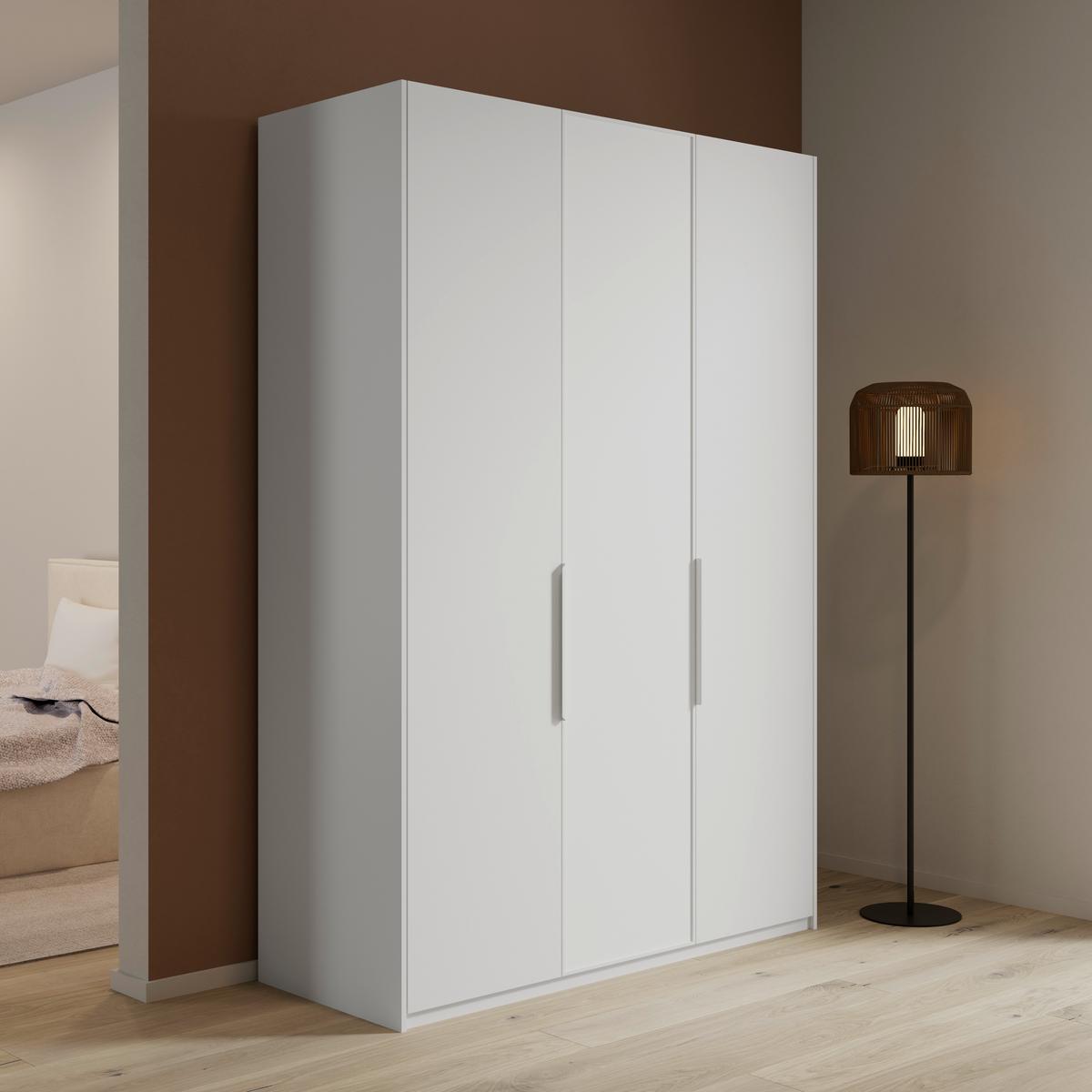 Drehtürenschrank Alex Weiß ca. 151x223x60 cm - Weiß, MODERN, Glas/Holzwerkstoff (151/223/60cm) - Bessagi Home