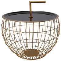 Kisasztal Art Deco 535 Schwarz - fekete/aranyszínű, Design, fém (49,5/37cm) - Kayoom