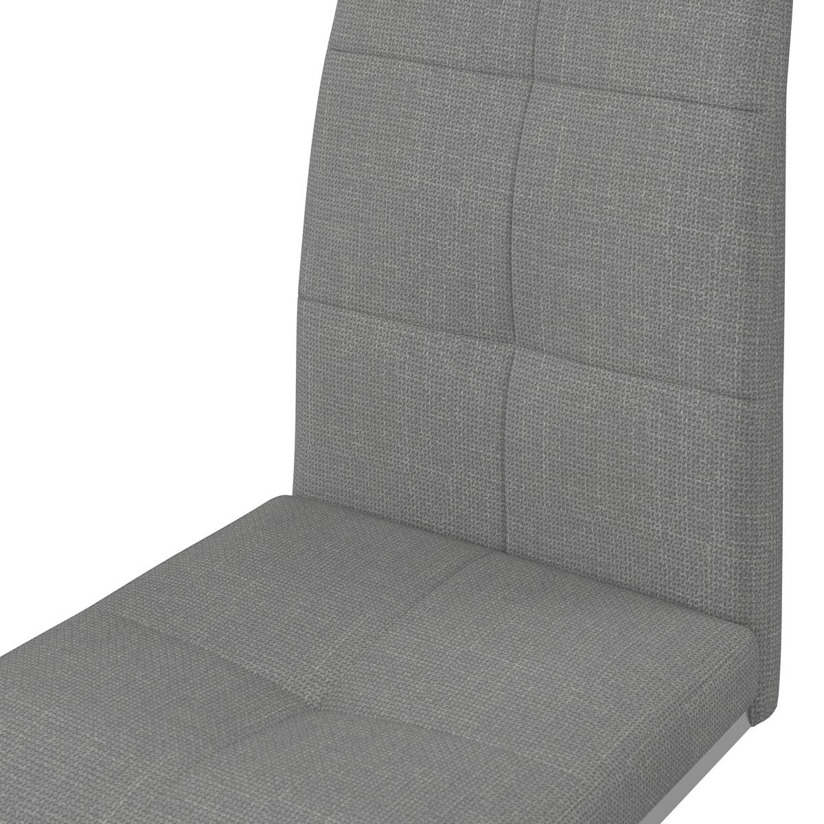 Schwingstuhl Lucie Grau Leinenoptik Gepolstert - Grau/Nickelfarben, MODERN, Textil/Metall (43/99/60cm) - Bessagi Home