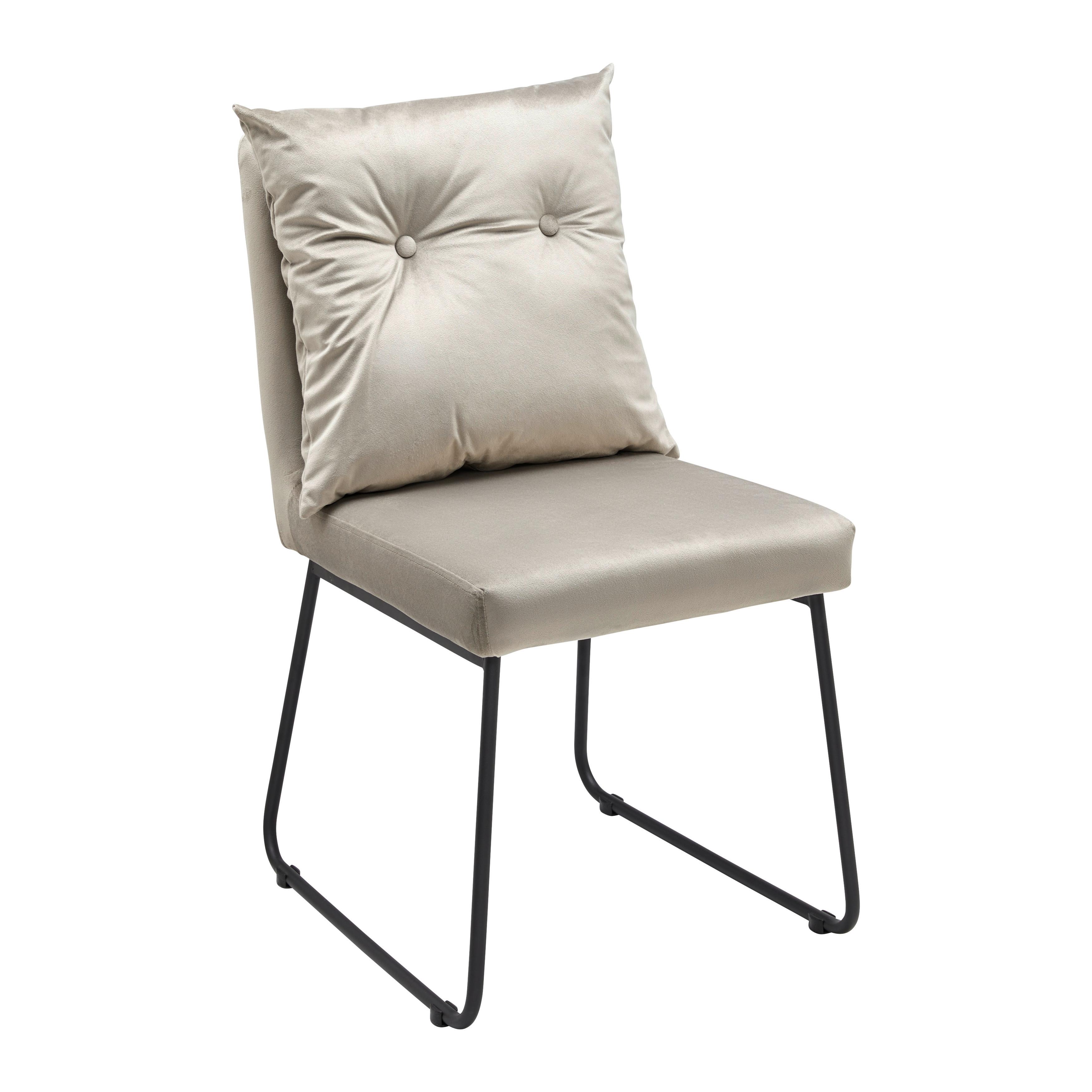 KRZESŁO BONO - czarny/taupe, Modern, metal/drewno (44/90/58cm) - Bessagi Home