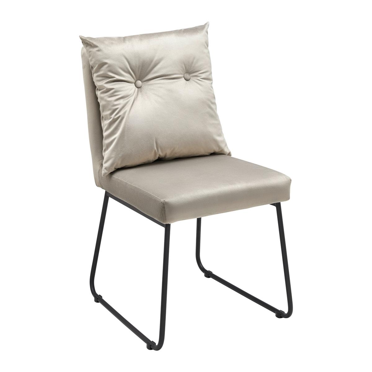 KRZESŁO BONO - czarny/taupe, Modern, metal/drewno (44/90/58cm) - Bessagi Home
