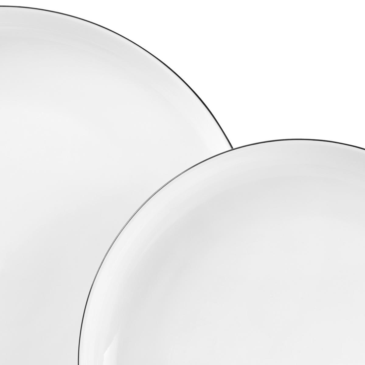 SERWIS OBIADOWO-ŚNIADANIOWY OSLO - czarny/biały, Design, ceramika - Novel