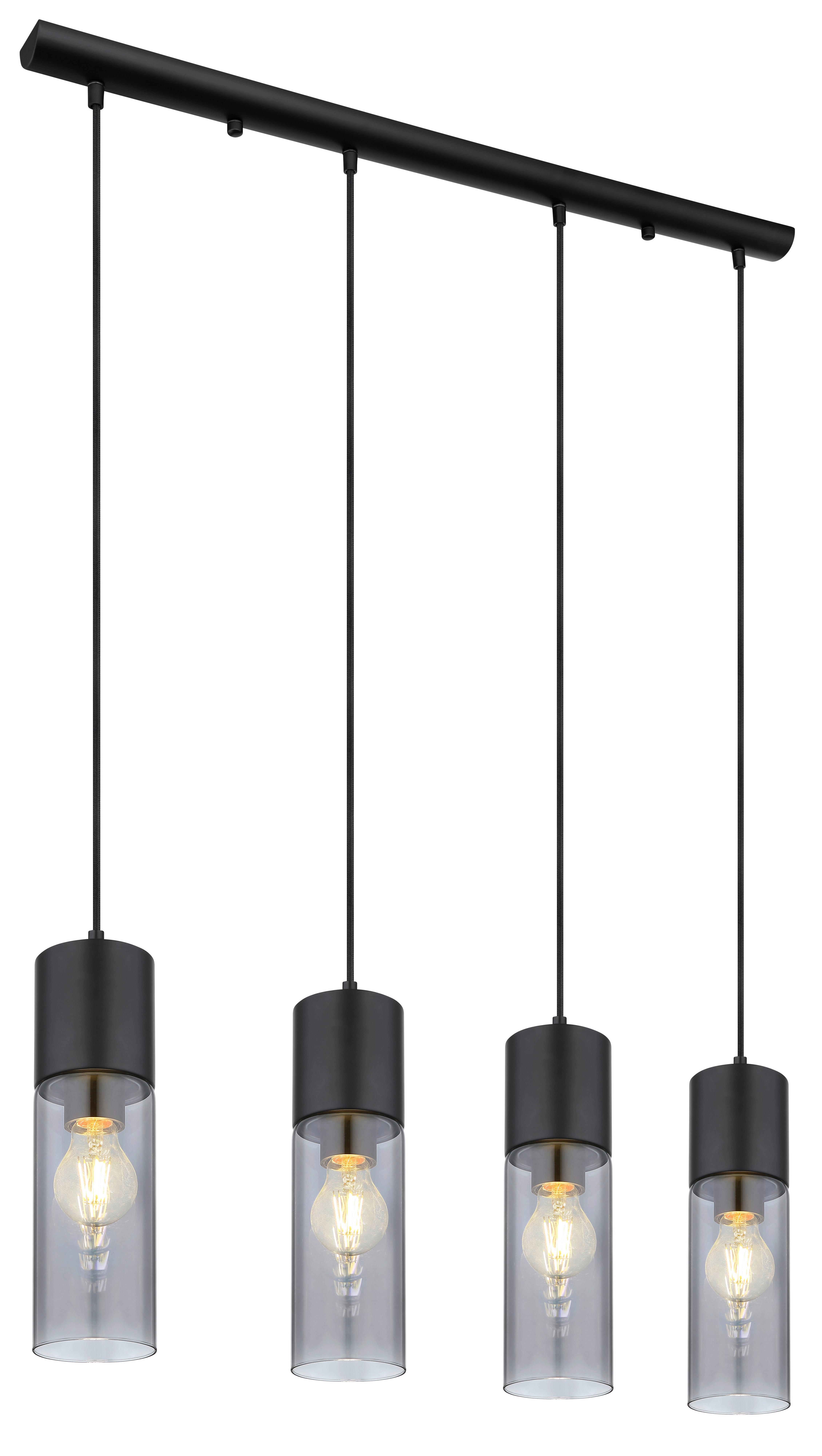 Hängeleuchte Nopä Schwarz max. 35 Watt - Schwarz, KONVENTIONELL, Glas/Metall (80/9/156cm)