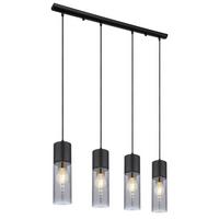 Hängeleuchte Nopä Schwarz max. 35 Watt - Schwarz, KONVENTIONELL, Glas/Metall (80/9/156cm)