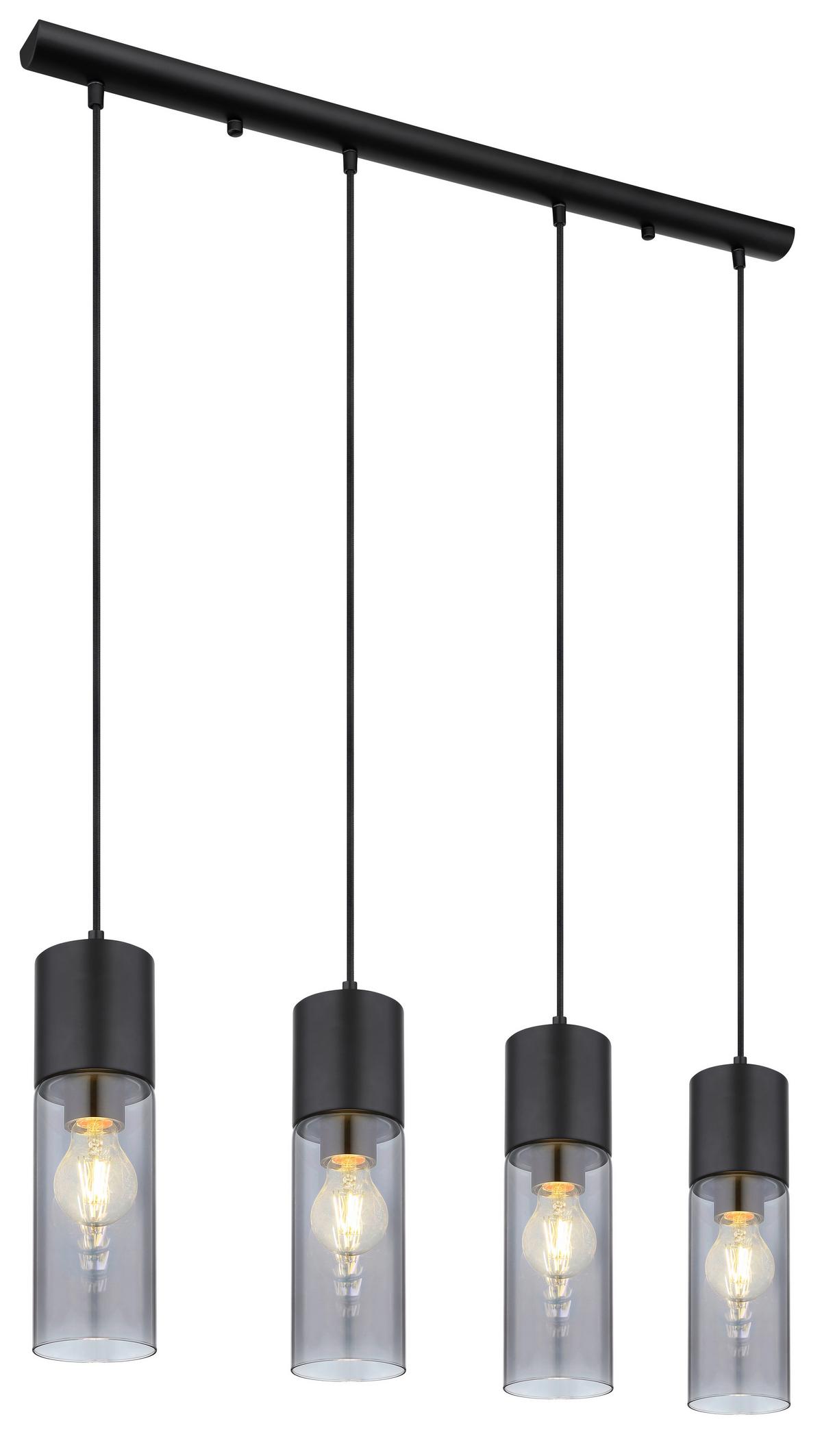 Hängeleuchte Nopä Schwarz max. 35 Watt - Schwarz, KONVENTIONELL, Glas/Metall (80/9/156cm)