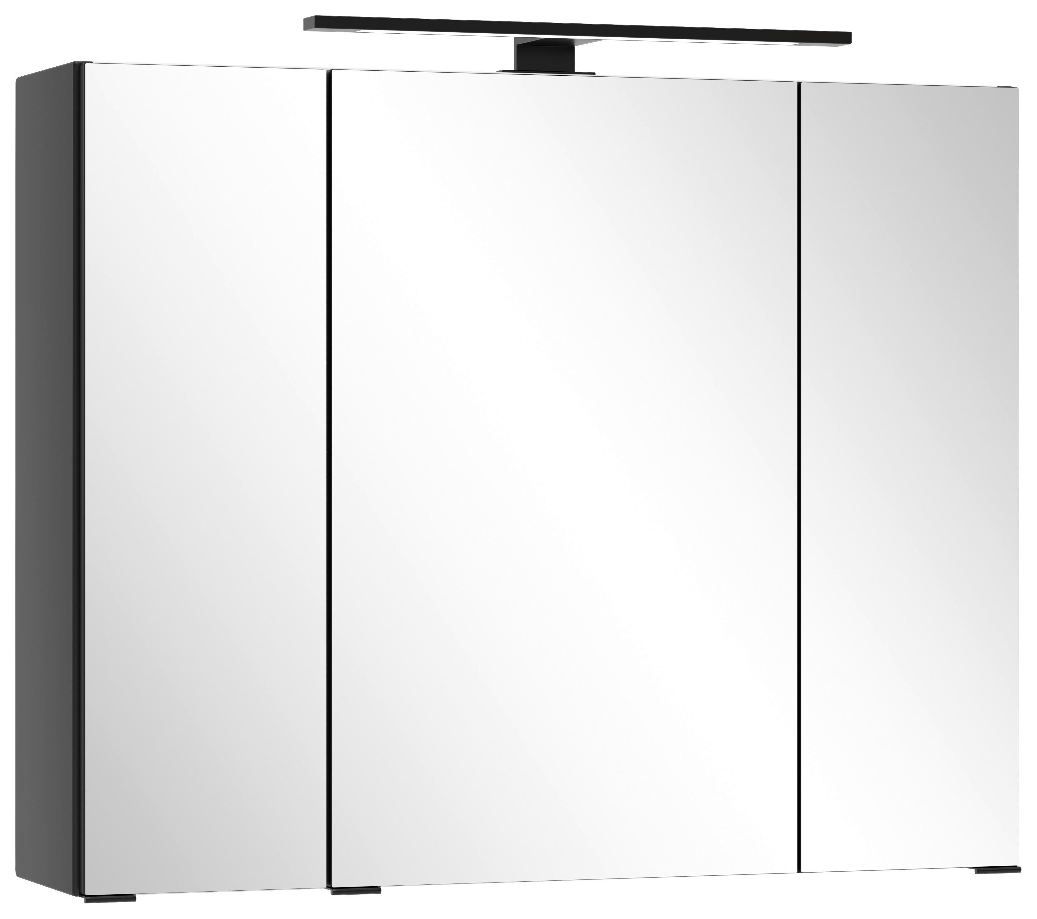 Spiegelschrank Sevilla ca. 80x64 cm Schwarz - Schwarz, MODERN, Glas/Holzwerkstoff (80/64/20cm) - Held