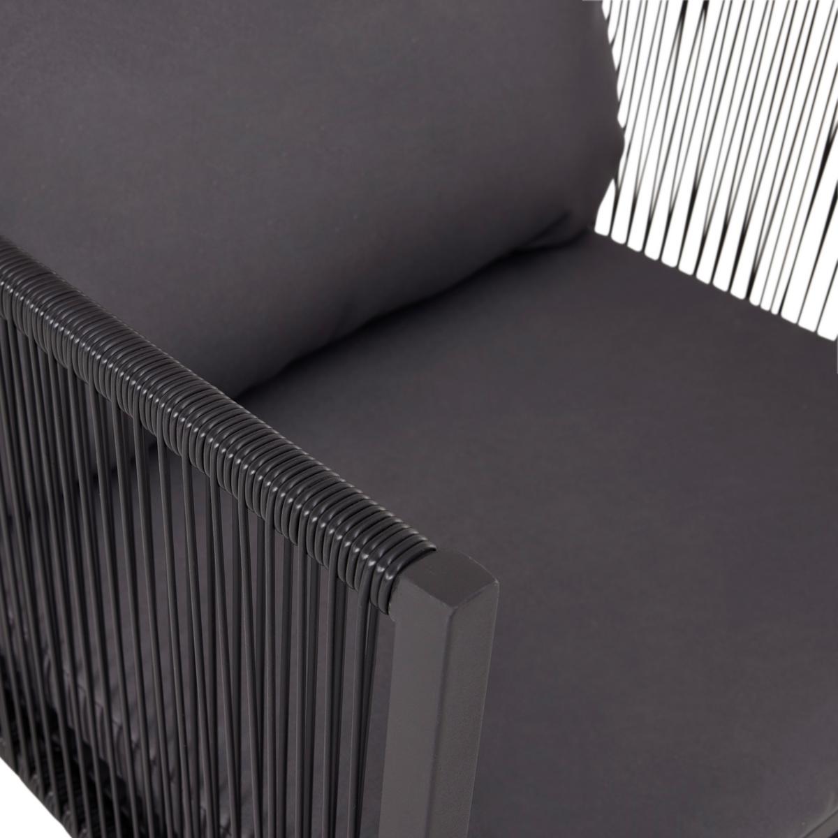 Balkonska Garnitura Stella, Temno Siva, Črna, Jeklo - temno siva/siva, Moderno, kovina/umetna masa - Bessagi Garden