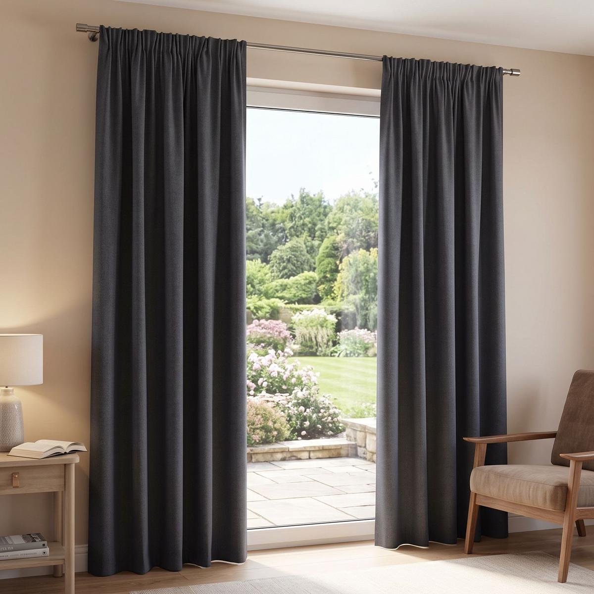 Wärmeschutzvorhang Thermo Grau ca. 135x245cm - Grau, KONVENTIONELL, Textil (135/245cm) - HOMEBasics