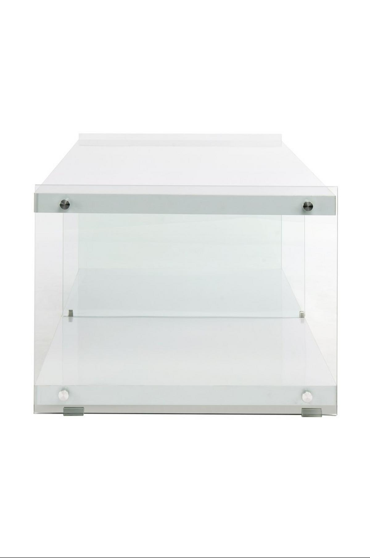Beistelltisch Tv-Tisch Elementary 100 Weiss - Weiss, Design, Glas/Holz (120/45/60cm) - Kayoom