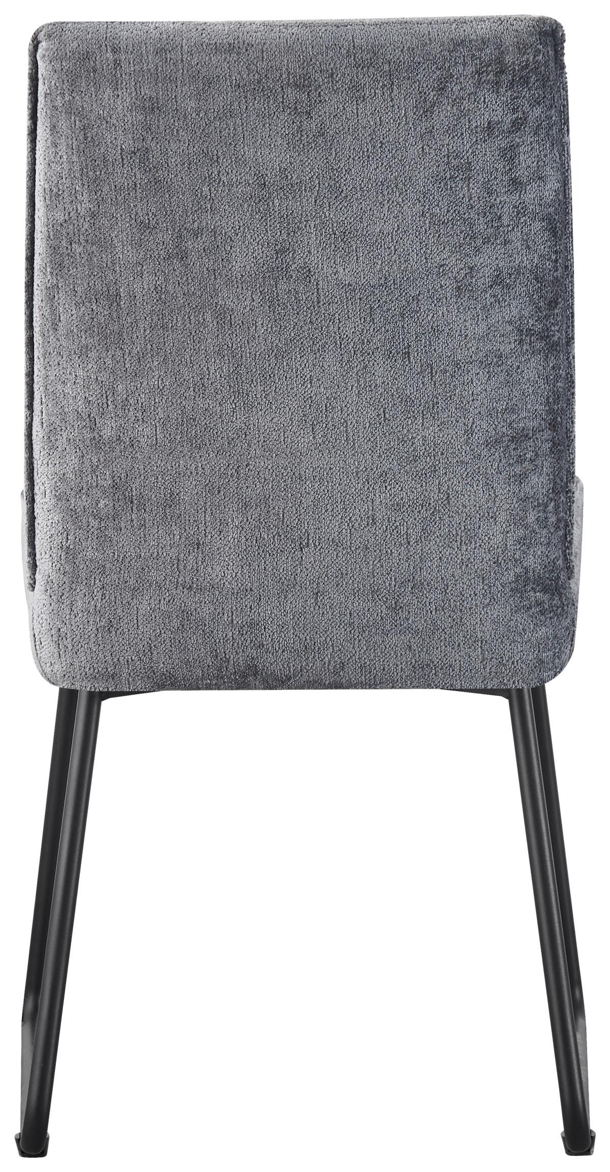 Stuhl Cora 2 Dunkelgrau/Schwarz - Dunkelgrau/Schwarz, Modern, Textil/Metall (47/90/61cm) - Mömax