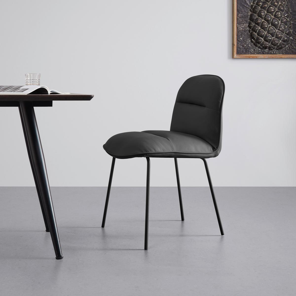 KRZESŁO ELLIS - czarny/szary, Modern, metal/drewno (43/80/50cm) - Bessagi Home