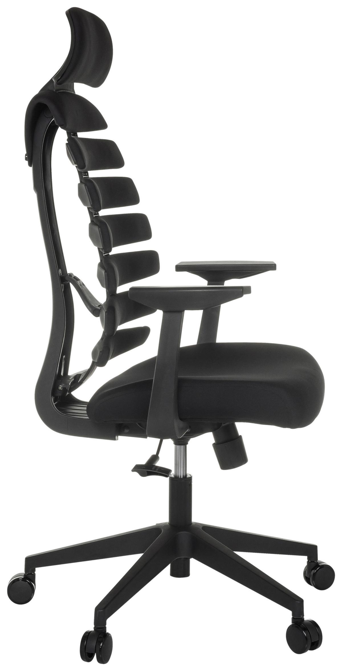 Drehstuhl Ergo Line Eco Schwarz - Schwarz, MODERN, Kunststoff/Textil (64/120 - 130/62cm) - MID.YOU