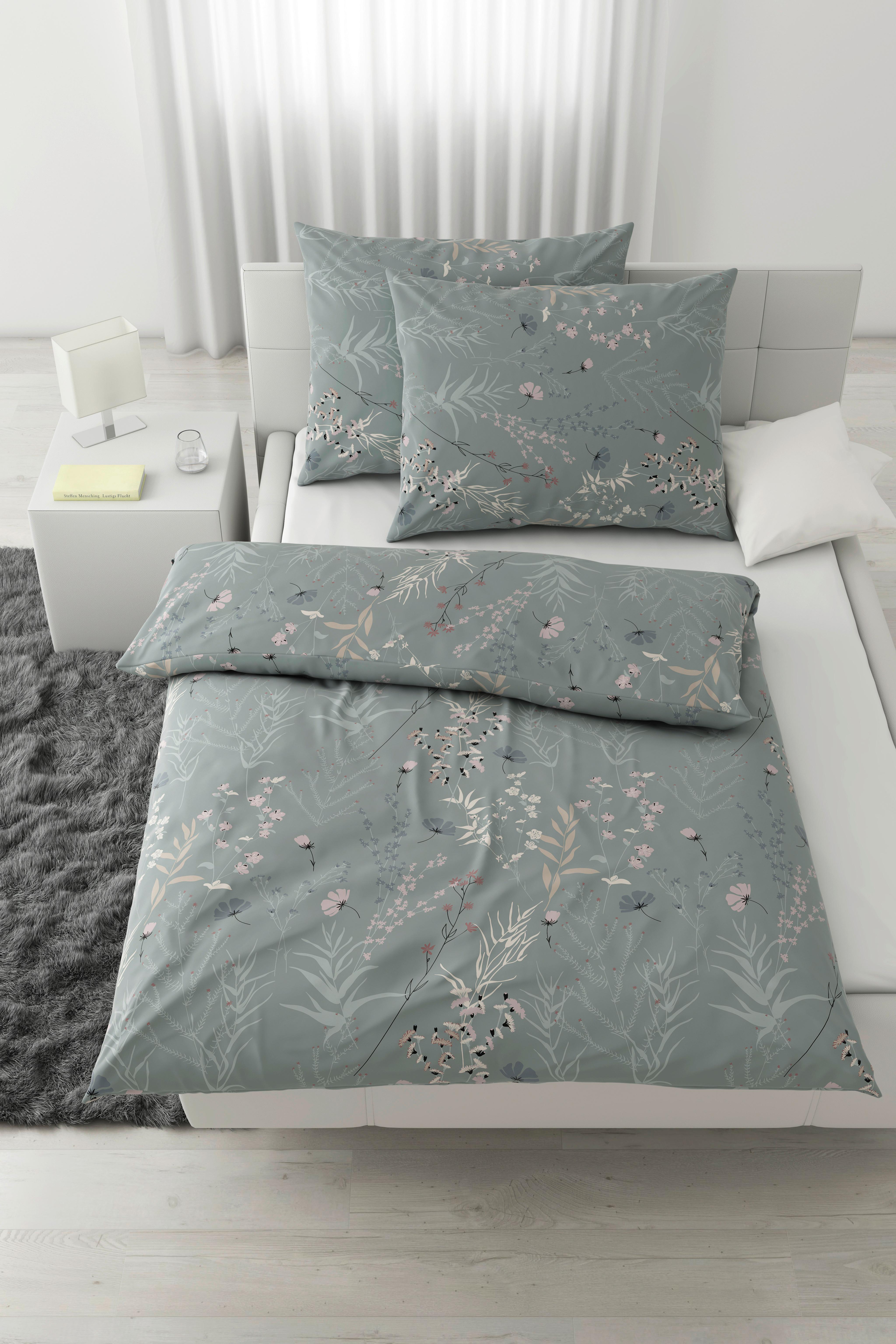 Lenjerie de pat Lina ca. 200x220/2x50x70 cm - verde, Konventionell, textil (200/220cm) - Mömax