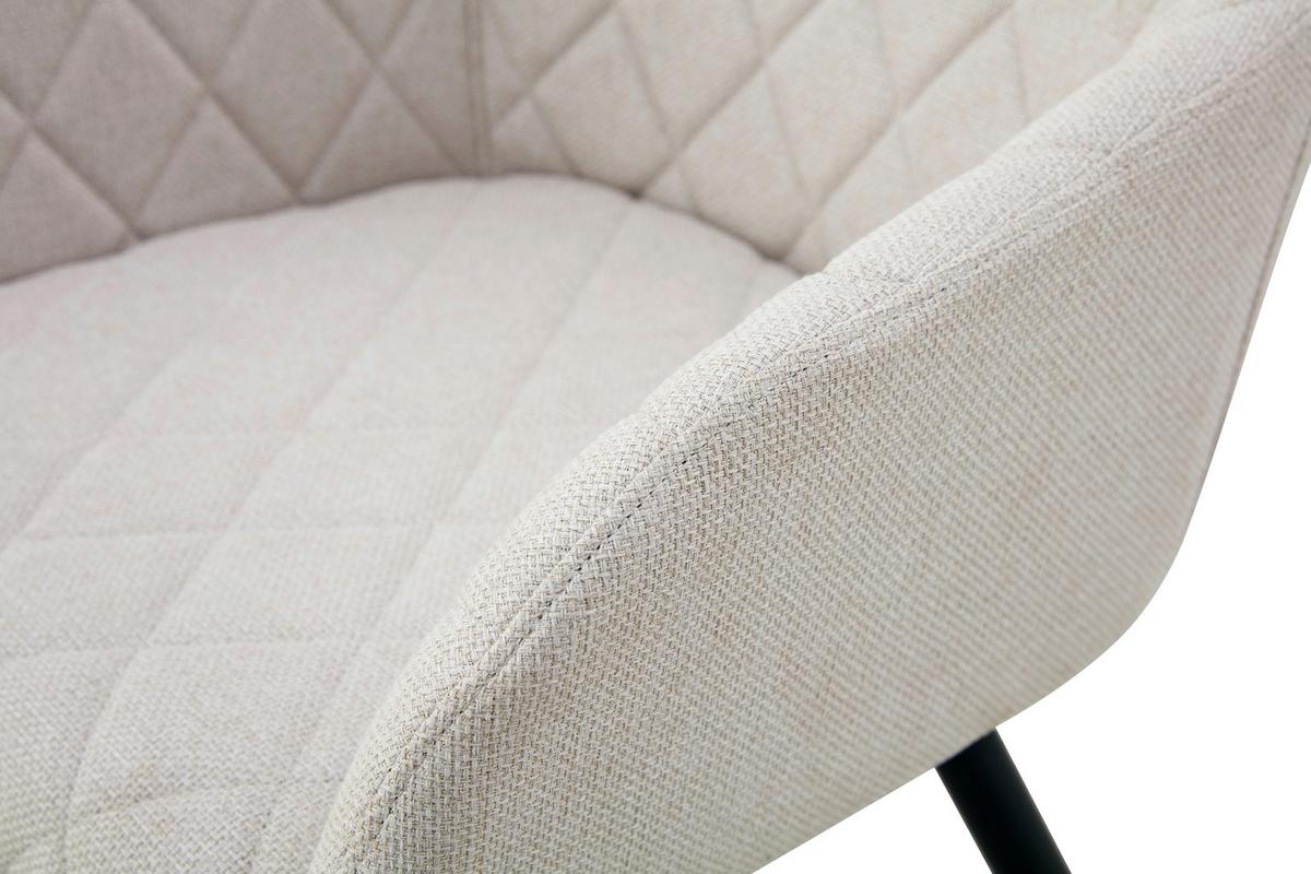 Set Stolov Lea, Krem Barva, 2 Kos - črna/krem barve, Moderno, kovina/tekstil (56/83/60cm) - MID.YOU