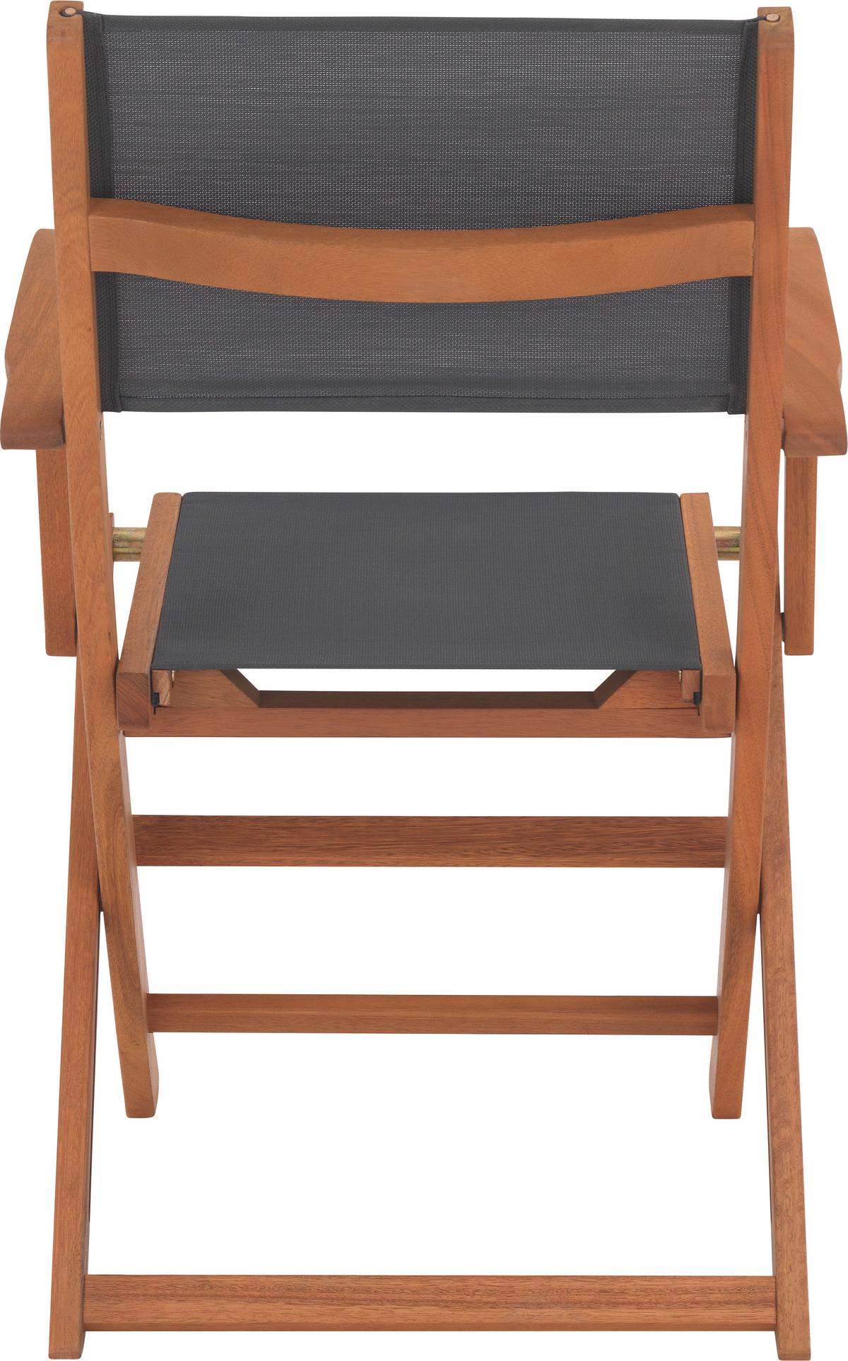 SKŁADANY FOTEL OGRODOWY RIED AL - kolor naturalny/szary, Romantik / Landhaus, drewno/tkanina (56/90/58cm) - Ambia Garden