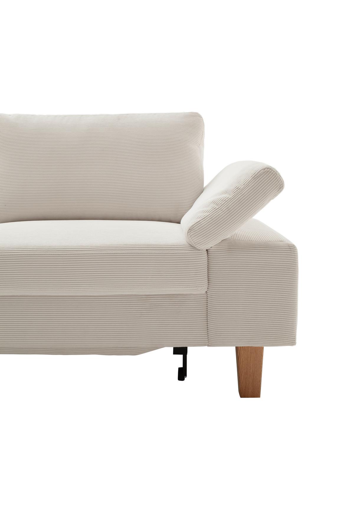 Wohnlandschaft Corvara 2.0 - Weiss/Eichefarben, Konventionell, Holz/Holzwerkstoff (220/86/286cm) - Premium Living