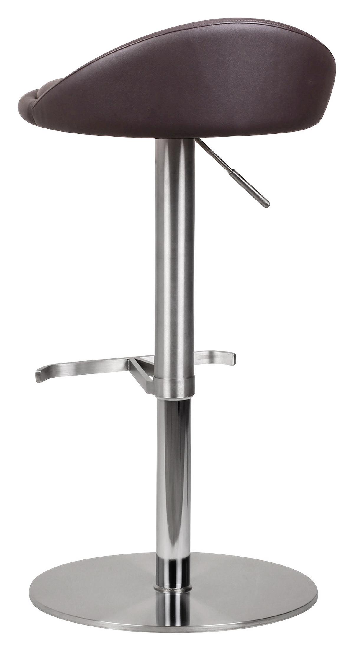 Barski Stol Wl1.602 - srebrne barve/rjava, Moderno, kovina/tekstil (43/54-79/43cm) - MID.YOU