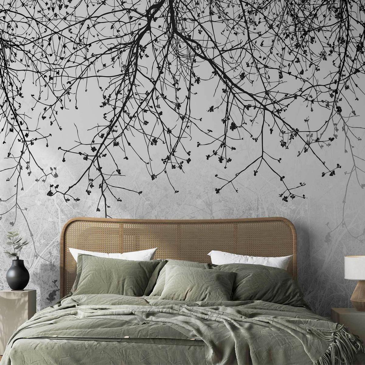 Fototapeta Natural Brightness, 300x210cm - siva/črna, Trendi, tekstil (300/210cm) - artgeist