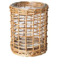 Suport de lumânare antivânt Weiden - culoare natur, Basics, sticlă/materiale naturale (14,5/17cm)