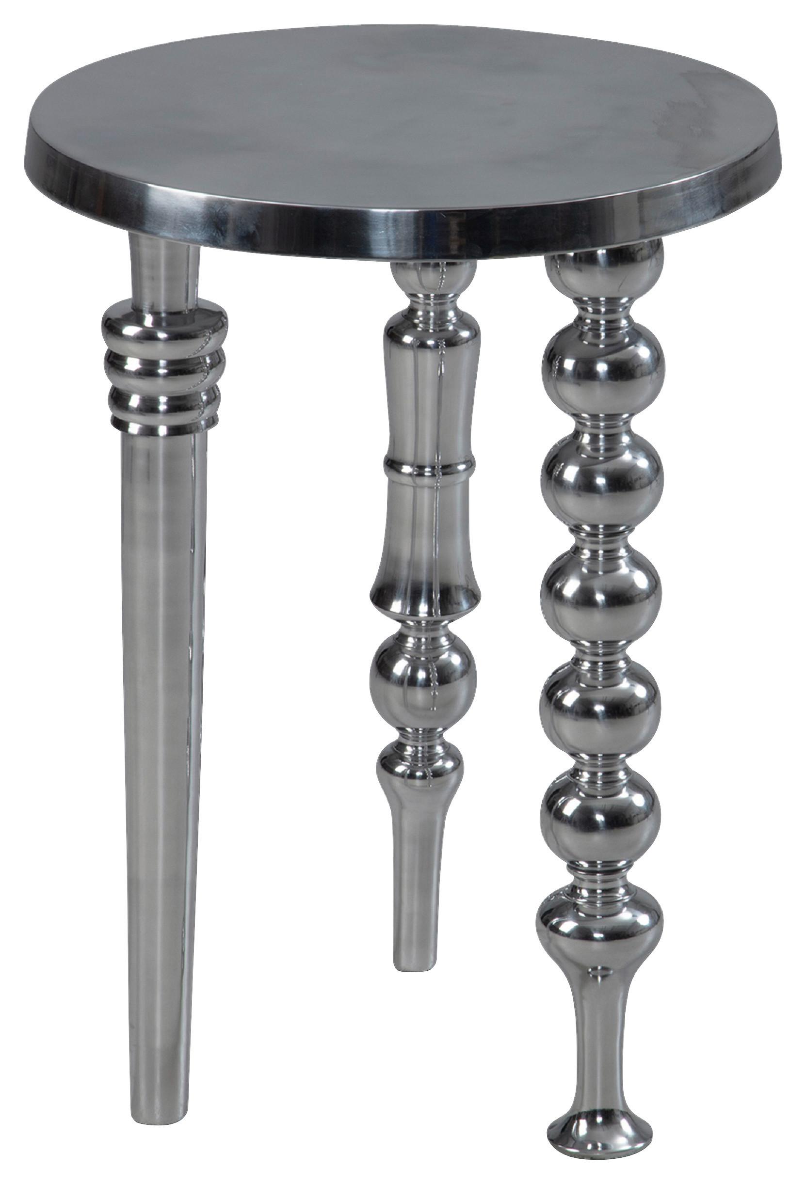 Beistelltisch ca. 44x63 cm Aluminium - Silberfarben, Design, Metall (44/63cm) - MID.YOU