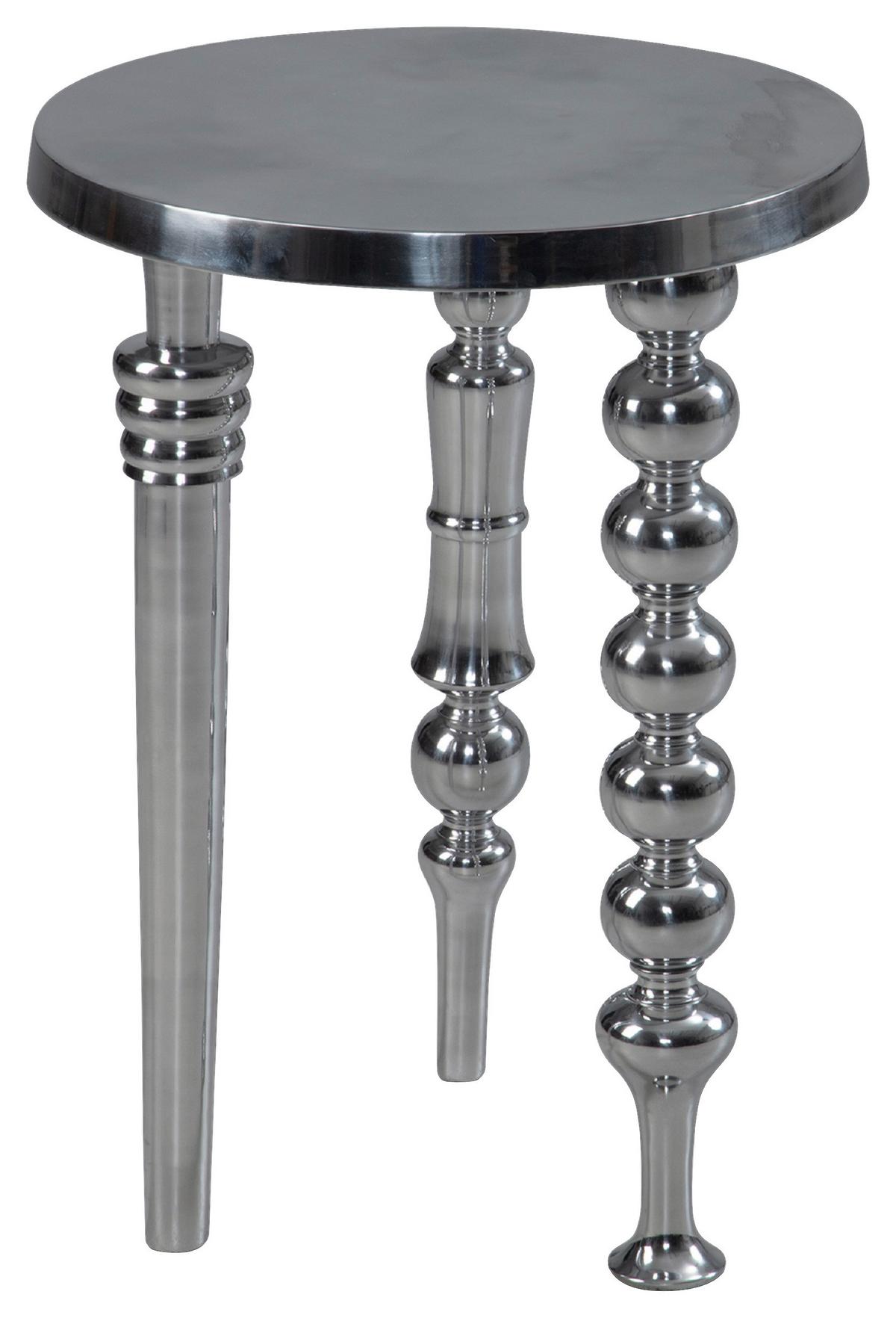 Beistelltisch ca. 44x63 cm Aluminium - Silberfarben, Design, Metall (44/63cm) - MID.YOU