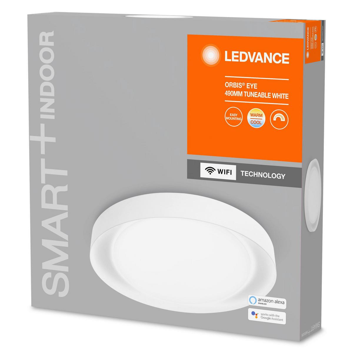 LAMPA SUFITOWA SMART WIFI ORBIS EYE RD 490 - biały, Basics, tworzywo sztuczne (49/7,6cm) - Ledvance