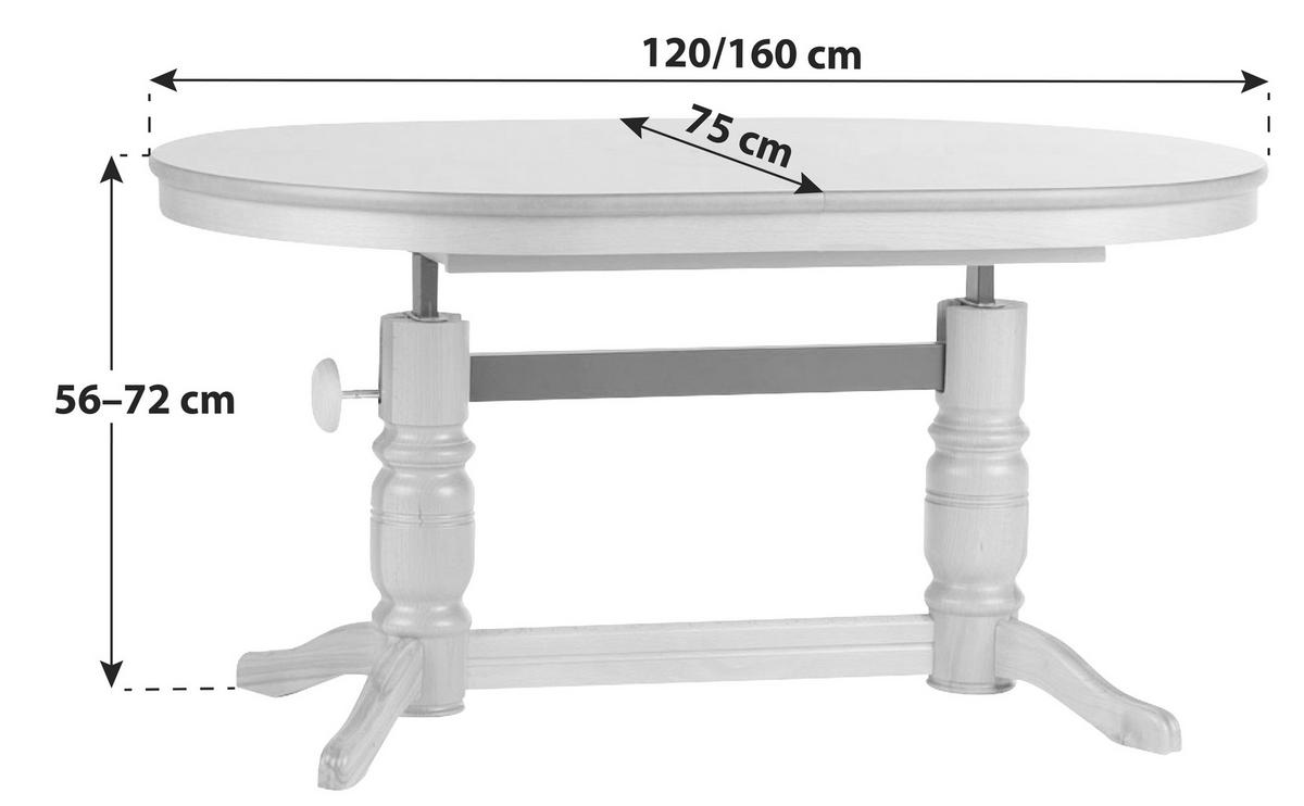 STOLIK KAWOWY RAMSAU - kolor dębowy, Design, materiał drewnopochodny/drewno (120-160/75/56-72cm) - MID.YOU