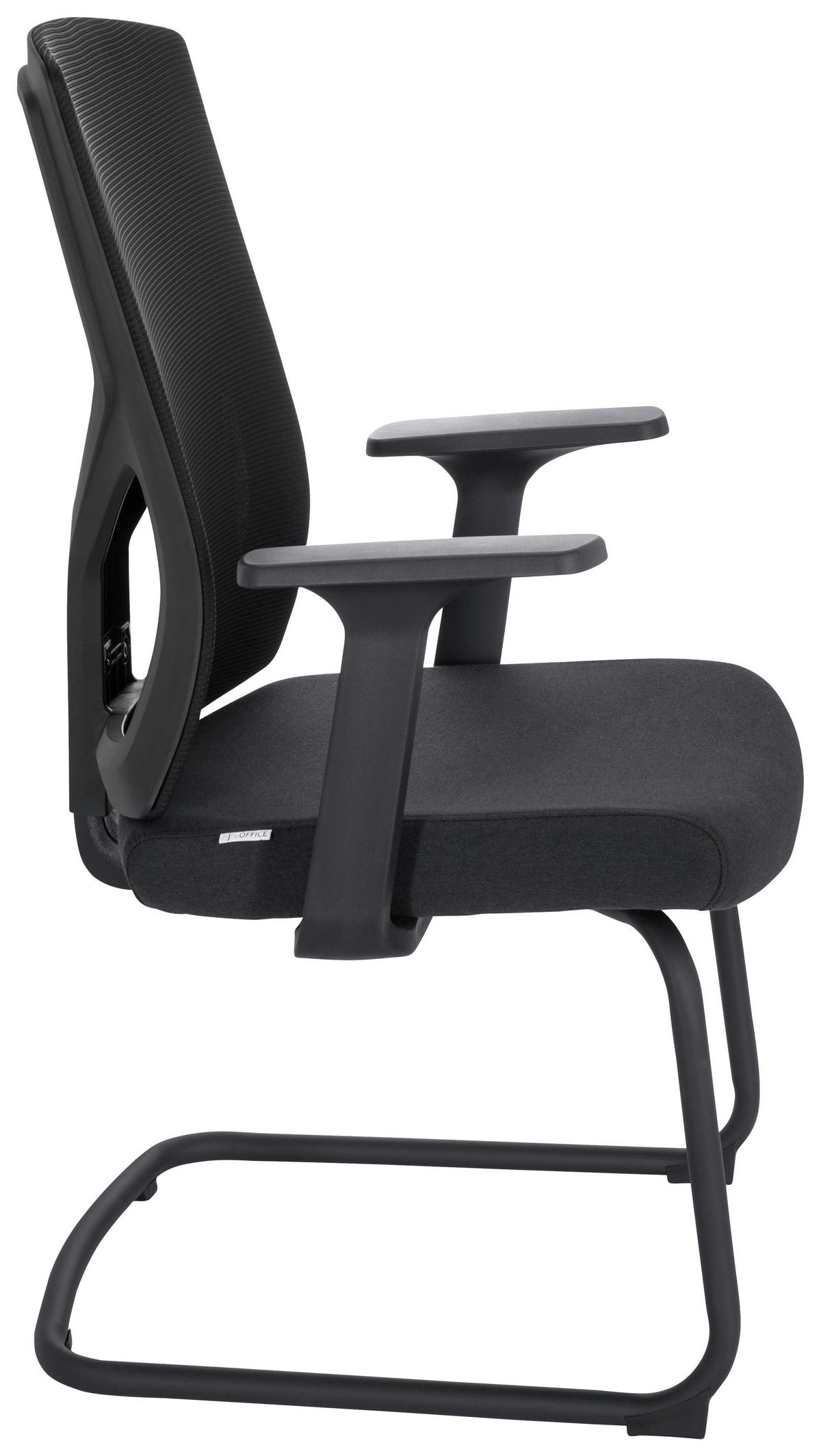 Konferenčni Stol Breton V B, Črna - črna, Moderno, kovina/umetna masa (62/107/63cm) - MID.YOU