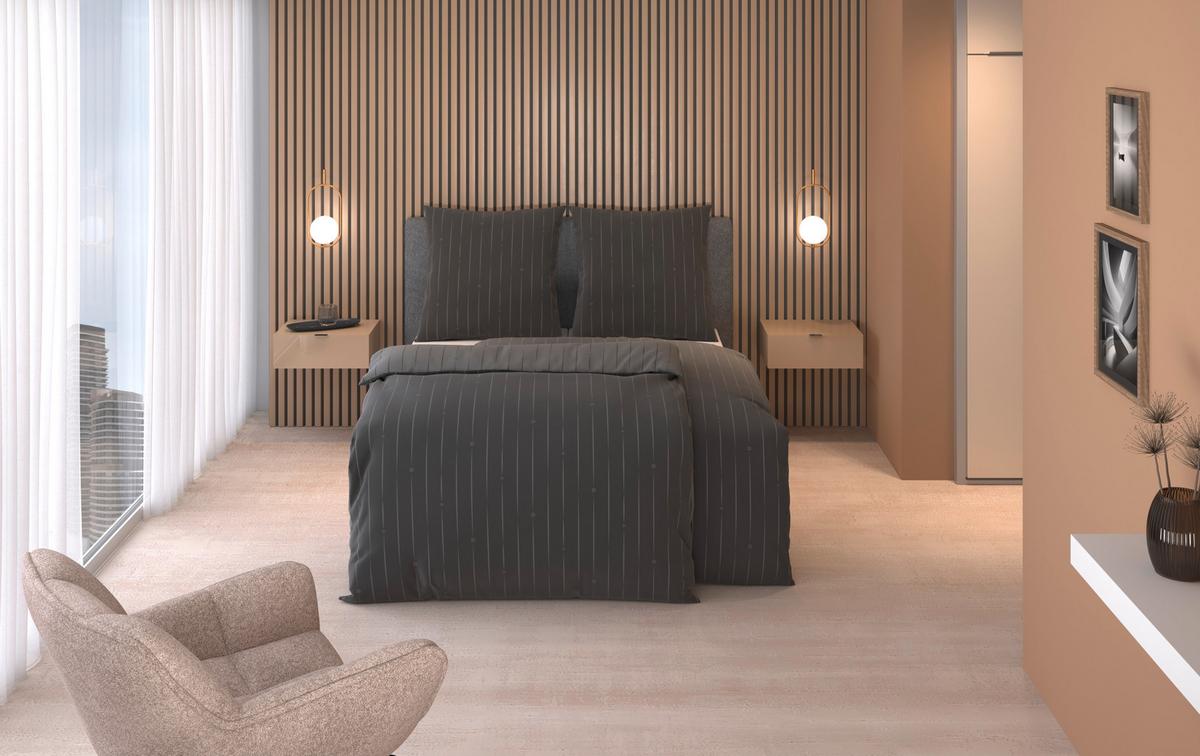 POŚCIEL DWUSTRONNA STRIPES - DK - antracytowy, Design, tkanina (135/200cm) - Dieter Knoll